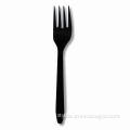 Disposable White PS Black Fork, FDA-approved, Application for Restaurants, Schools and More